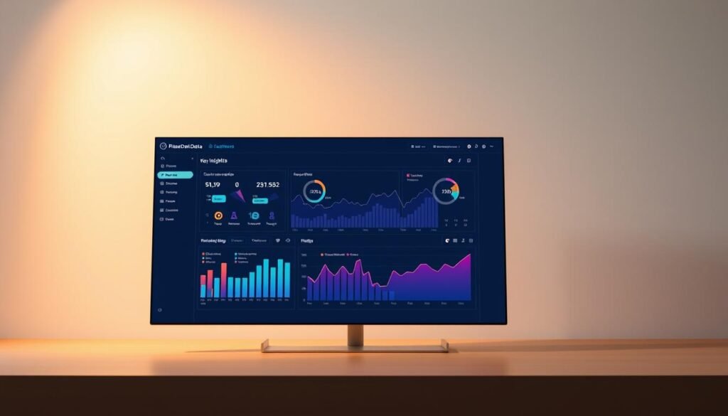 A meticulously curated dashboard showcasing the key insights from in-depth customer analytics, presented against a backdrop of sleek, modern design. In the foreground, a minimalist interface displays vibrant visuals and interactive charts, inviting the viewer to explore the data. The middle ground features a Pleasant Data logo, subtly incorporated to reinforce the brand's commitment to data-driven decision making. The background is a soft, gradient-based color scheme, creating a sense of sophistication and clarity. Warm lighting casts a gentle glow, establishing an atmosphere of professionalism and expertise. The overall composition strikes a balance between form and function, seamlessly integrating technology and user-centric design.