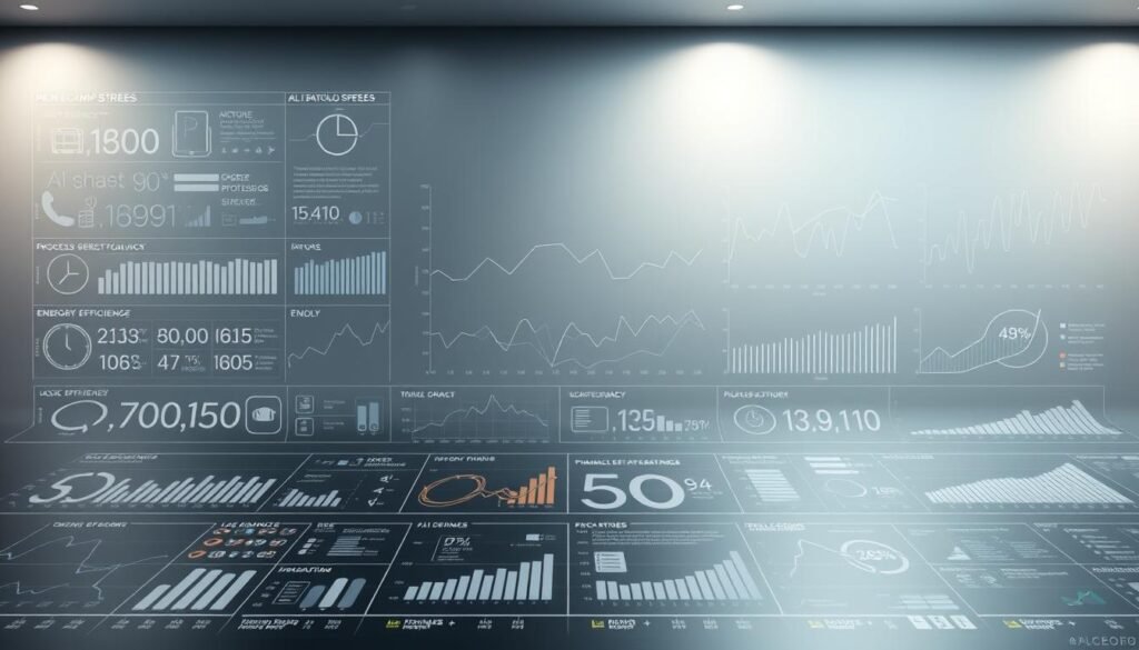 A meticulously detailed infographic showcasing an array of AI technology comparison metrics, set against a sleek, minimalist background. In the foreground, a grid-like display highlights various performance indicators such as processing speed, memory capacity, energy efficiency, and task-specific capabilities. The middle ground features abstract data visualizations, using clean lines and geometric shapes to convey complex information. In the background, a soft, neutral color palette creates a sense of depth and sophistication, with subtle lighting effects adding depth and drama to the scene. The overall composition aims to present a comprehensive, yet visually engaging, analysis of the capabilities and limitations of AI systems in comparison to human intelligence.