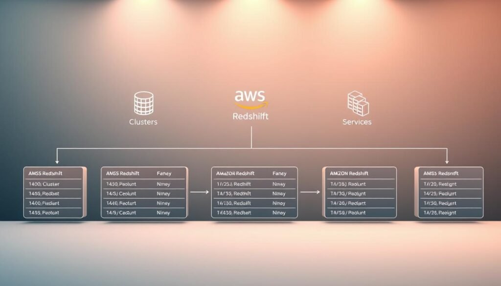A modern database schema diagram with clean lines and minimal style, showcasing an Amazon Redshift data warehouse setup. In the foreground, elegant tables with columns and keys, arranged in a visually appealing layout. The middle ground features crisp icons representing the main Redshift components - clusters, nodes, and services. In the background, a subtle gradient evokes the AWS cloud infrastructure, with gentle lighting casting a professional, technical atmosphere. The overall impression is one of a clear, well-designed Redshift database system, ready to power data-driven insights. A modern database schema diagram with clean lines and minimal style, showcasing an Amazon Redshift data warehouse setup. In the foreground, elegant tables with columns and keys, arranged in a visually appealing layout. The middle ground features crisp icons representing the main Redshift components - clusters, nodes, and services. In the background, a subtle gradient evokes the AWS cloud infrastructure, with gentle lighting casting a professional, technical atmosphere. The overall impression is one of a clear, well-designed Redshift database system, ready to power data-driven insights.