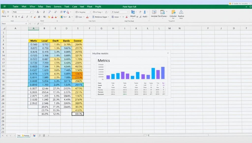 A neatly organized spreadsheet with crisp, clear cells showcasing fundamental data organization techniques. The foreground depicts an Excel window with color-coded columns, row headers, and intuitive data formatting. In the middle ground, a simple, user-friendly dashboard summarizes key metrics, while the background features a clean, minimalist workspace with faint grid lines, conveying a sense of efficiency and clarity. Bright, natural lighting illuminates the scene, creating a calming, inviting atmosphere for beginner Excel users to explore data organization strategies.